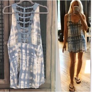 Billabong Crochet Back Cotton Cover Up Tunic Dress